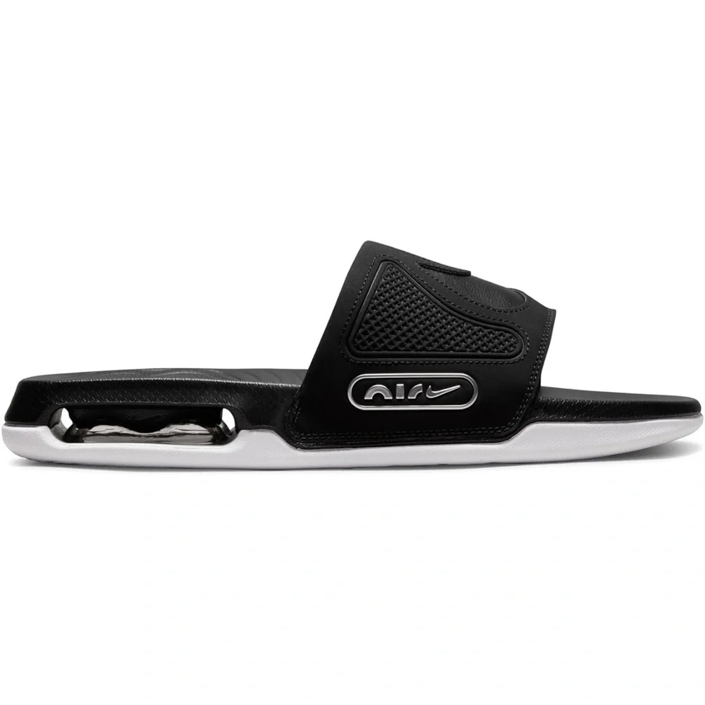 Nike Men's Black and White Air Slide Sandals - Picture 1 of 6